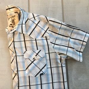 Coastal Plaid Pearl Snap Shirt. Size XL. Like New!